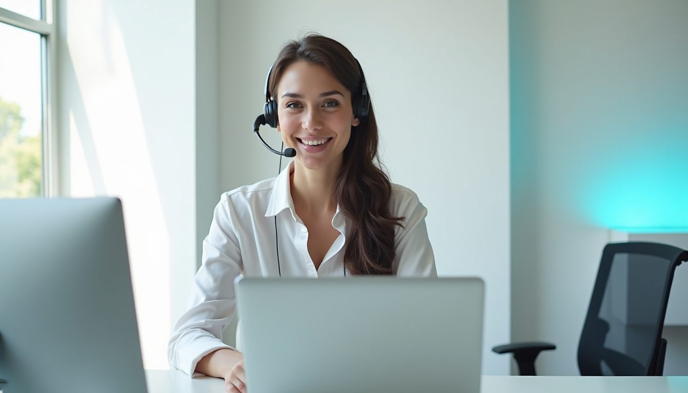 A friendly AI-assisted receptionist answering a call