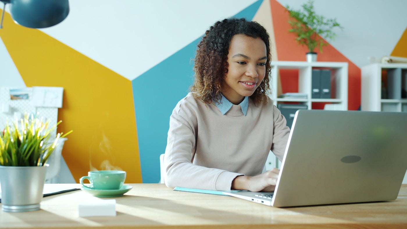 A professional receptionist assisting customers